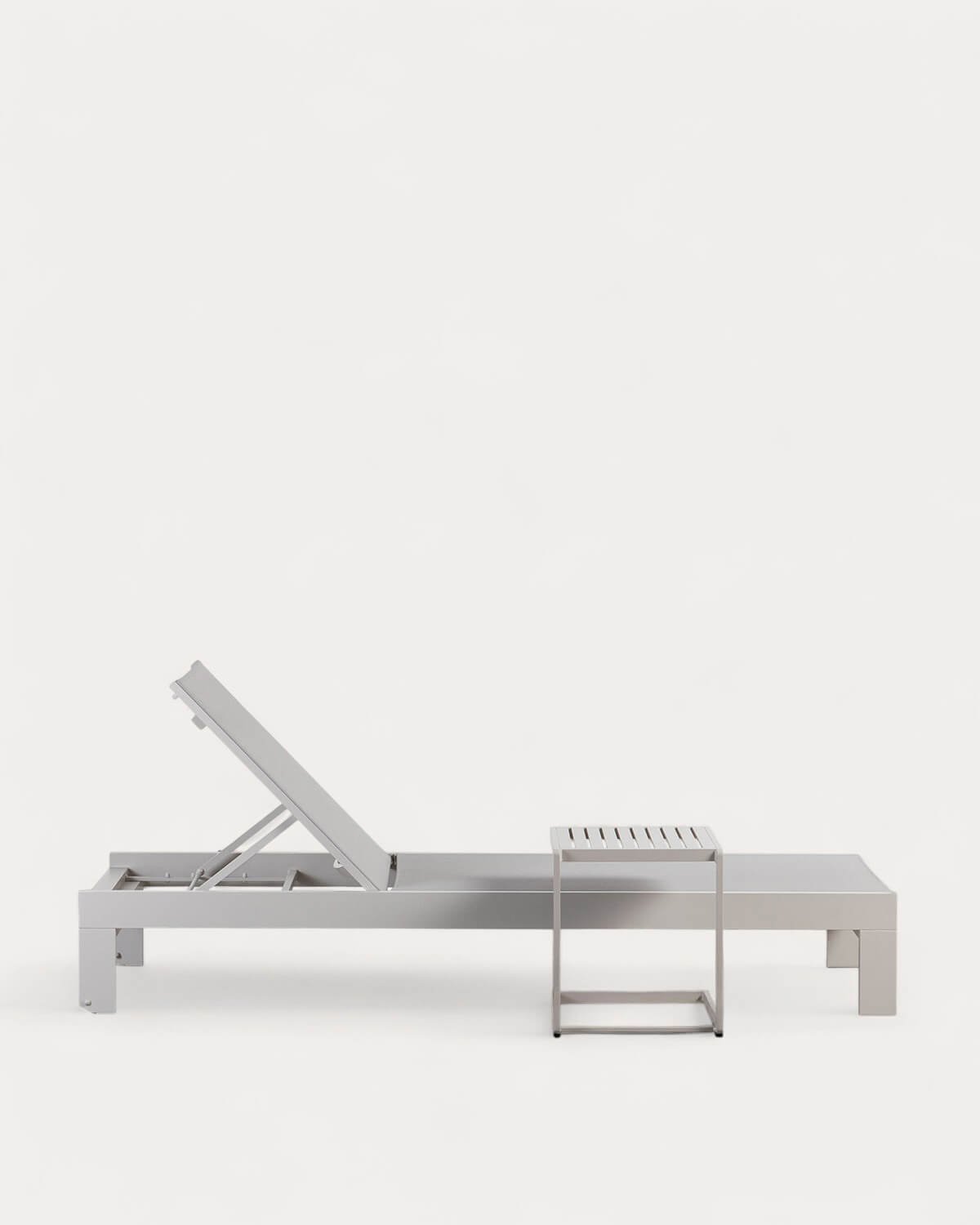 Aluminum Lounger and Side Table Set (40x40 cm) New Kreta, gallery image 4