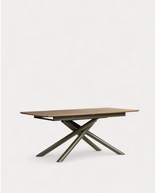 Extendable Rectangular Dining Table in Wood and Metal (240x100 cm) Bila