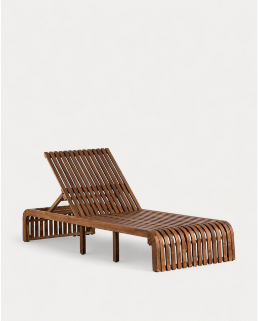 Pack of 2 Hazan Trend Acacia Wood Reclining Sun Loungers