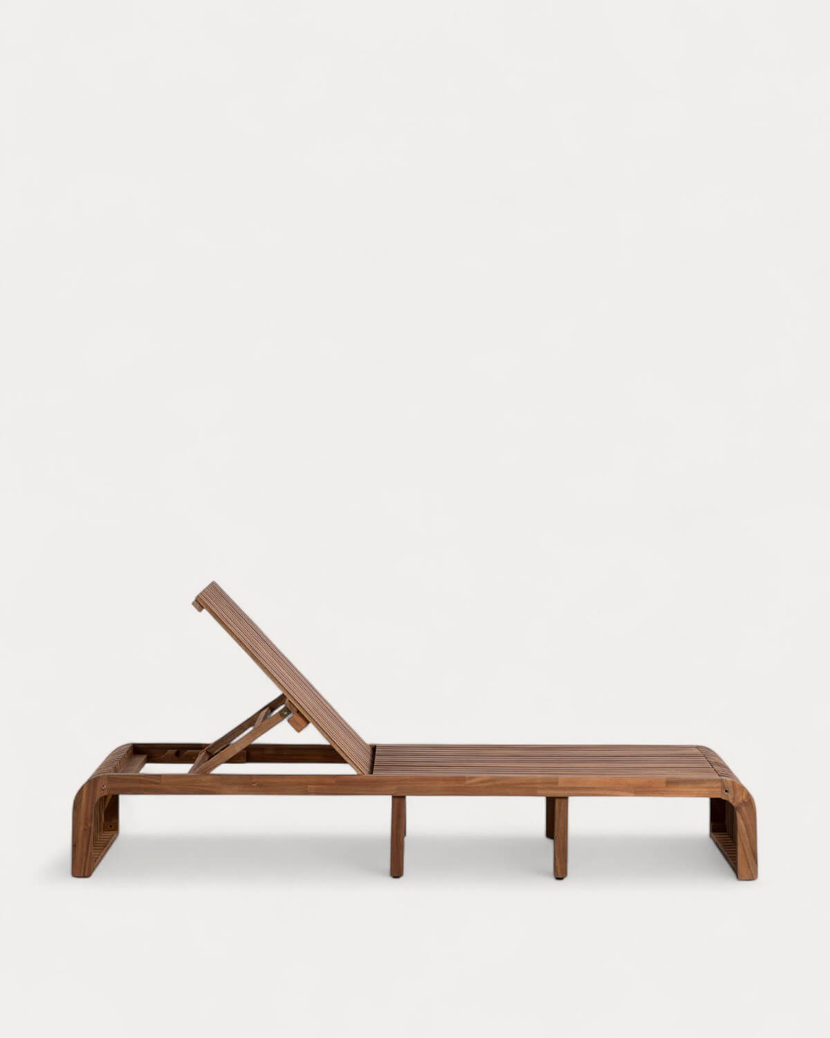 Pack of 2 Hazan Trend Acacia Wood Reclining Sun Loungers, gallery image 3