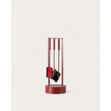 Lior Metal Fireplace Accessory Set Red Tinto - The Masie