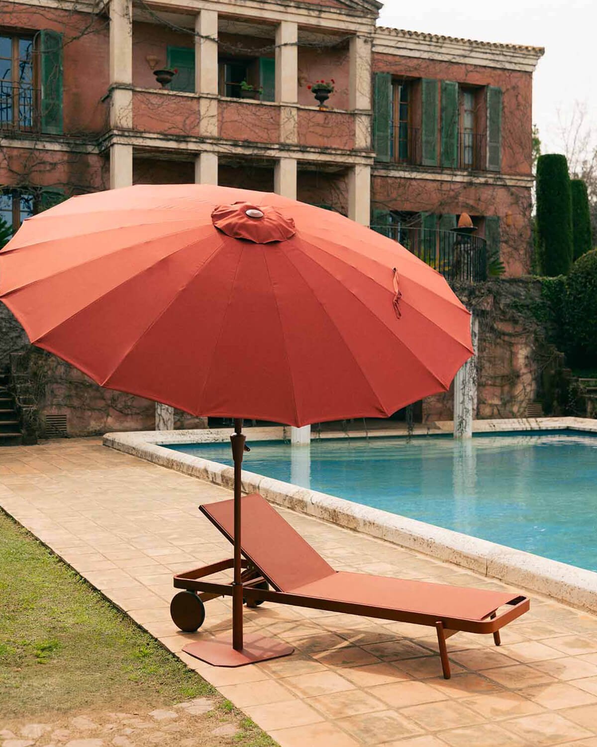 Garden and Terrace Parasol with Metal Parasol Stand Pack Somer, gallery image 2