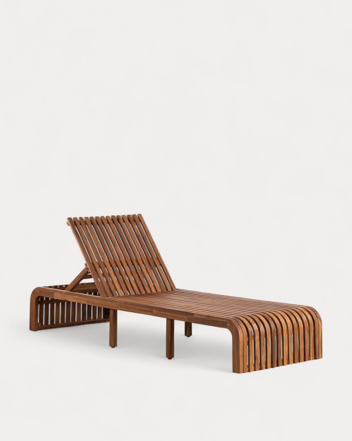 Hazan Trend Acacia Wood Lounger and Side Table Set, gallery image 3