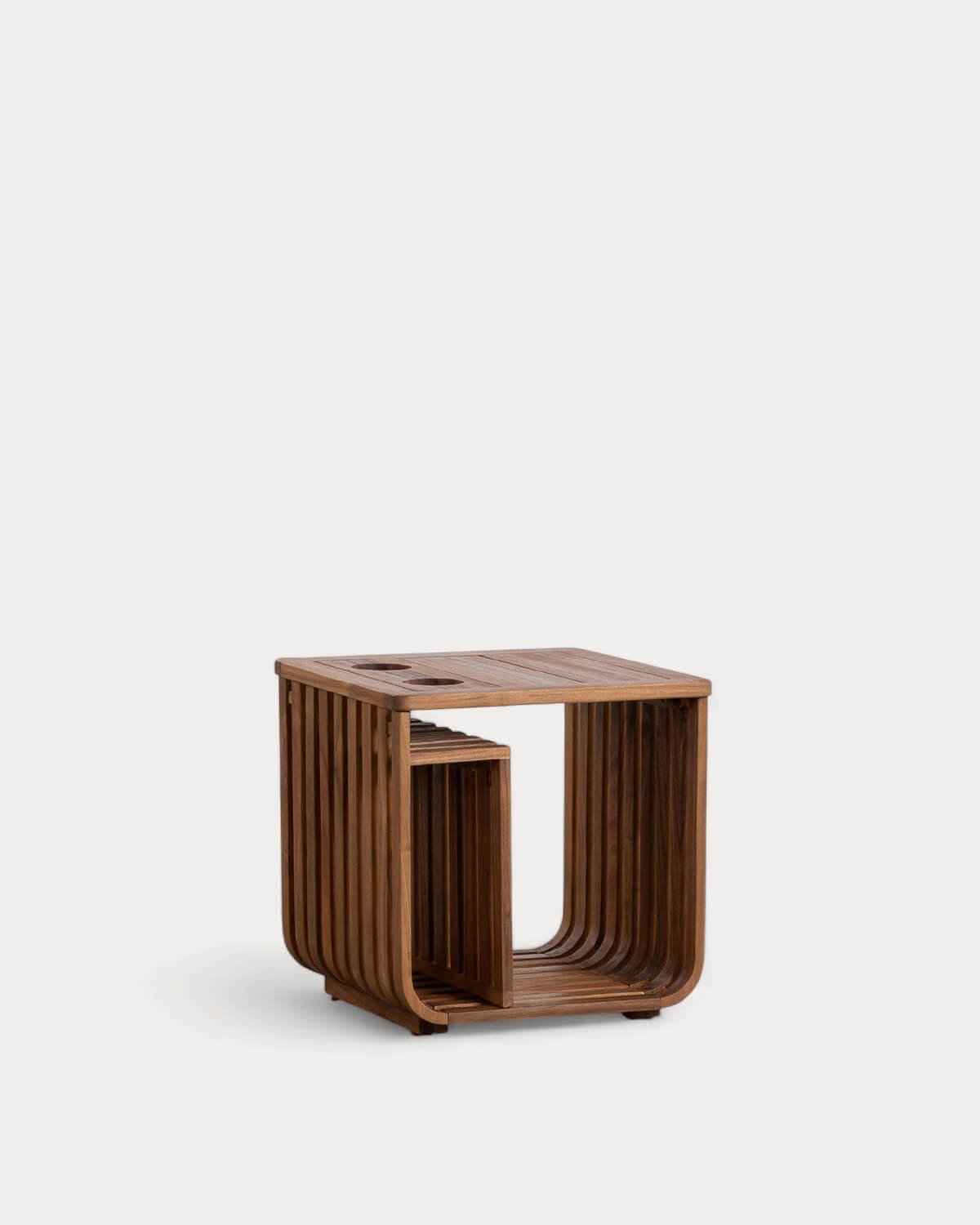 Hazan Trend Acacia Wood Lounger and Side Table Set, gallery image 4