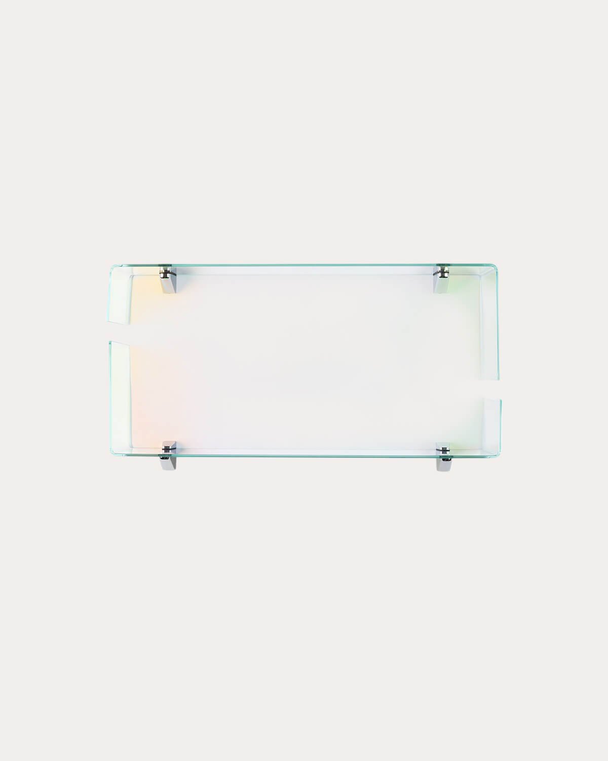 Set of 2 Curved Glass L-shaped Wall Shelves Iris, gallery image 1