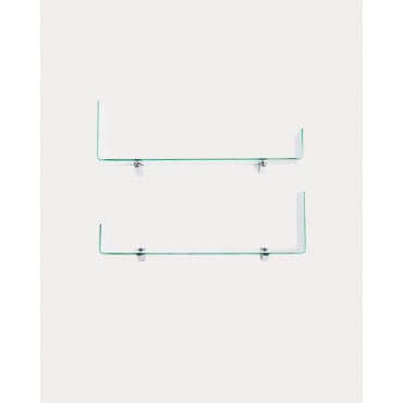 Set of 2 Curved Glass L-shaped Wall Shelves Iris iridescent - The Masie