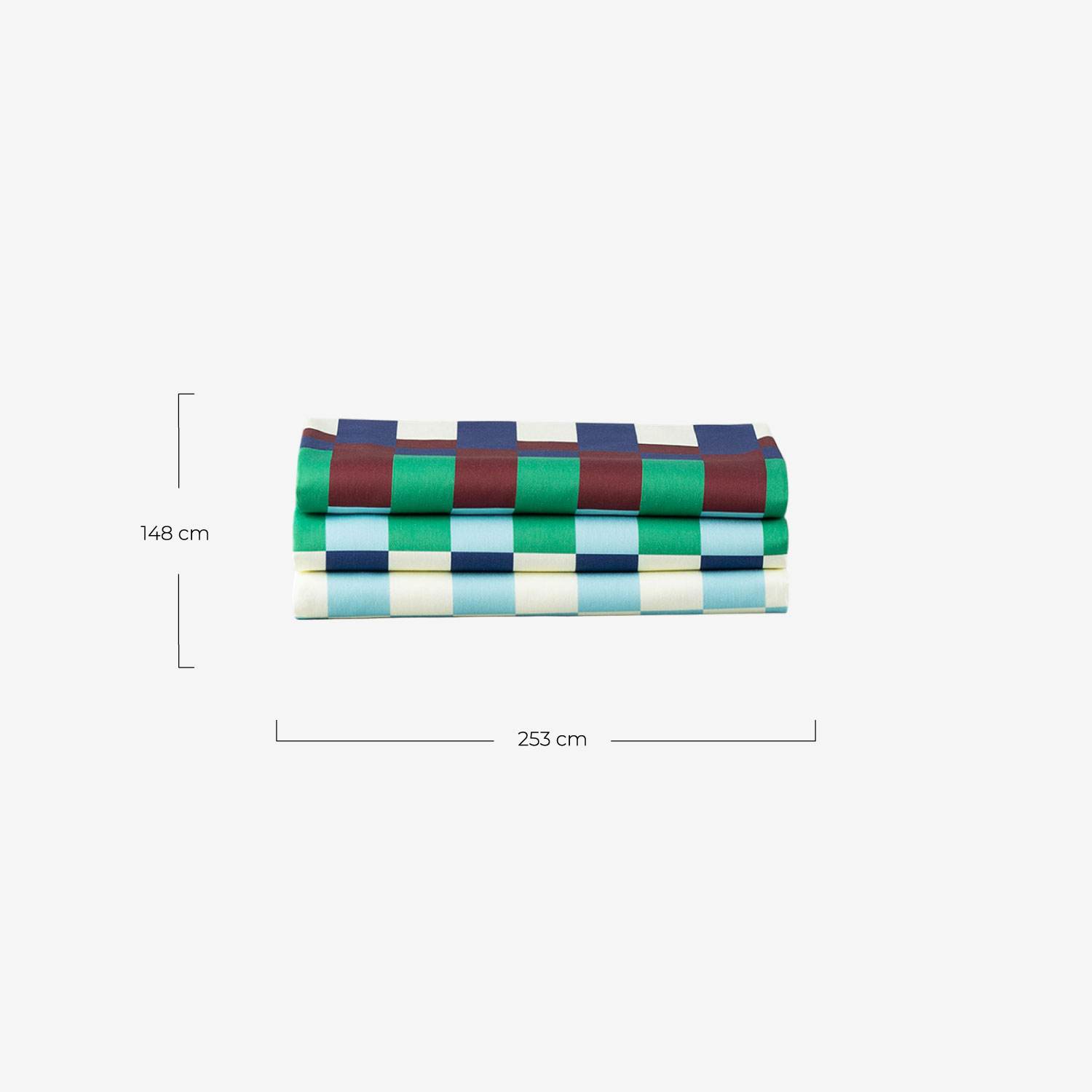 Cotton tablecloth 253x148 cm Mahia, measurements