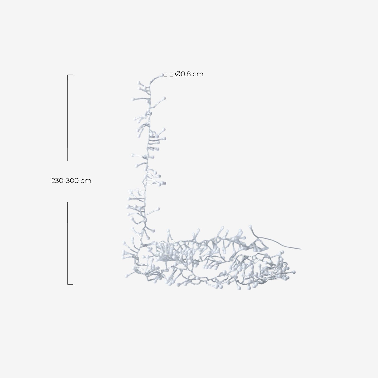 Outdoor Decorative LED Garland Lights Cerez, measurements