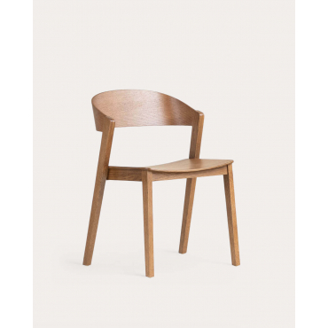 Pack of 2 Laly Oak Wooden Dining Chairs Oak Wood - The Masie