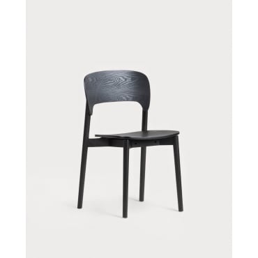 Pack of 2 Josef Wooden Dining Chairs Black Wood - The Masie
