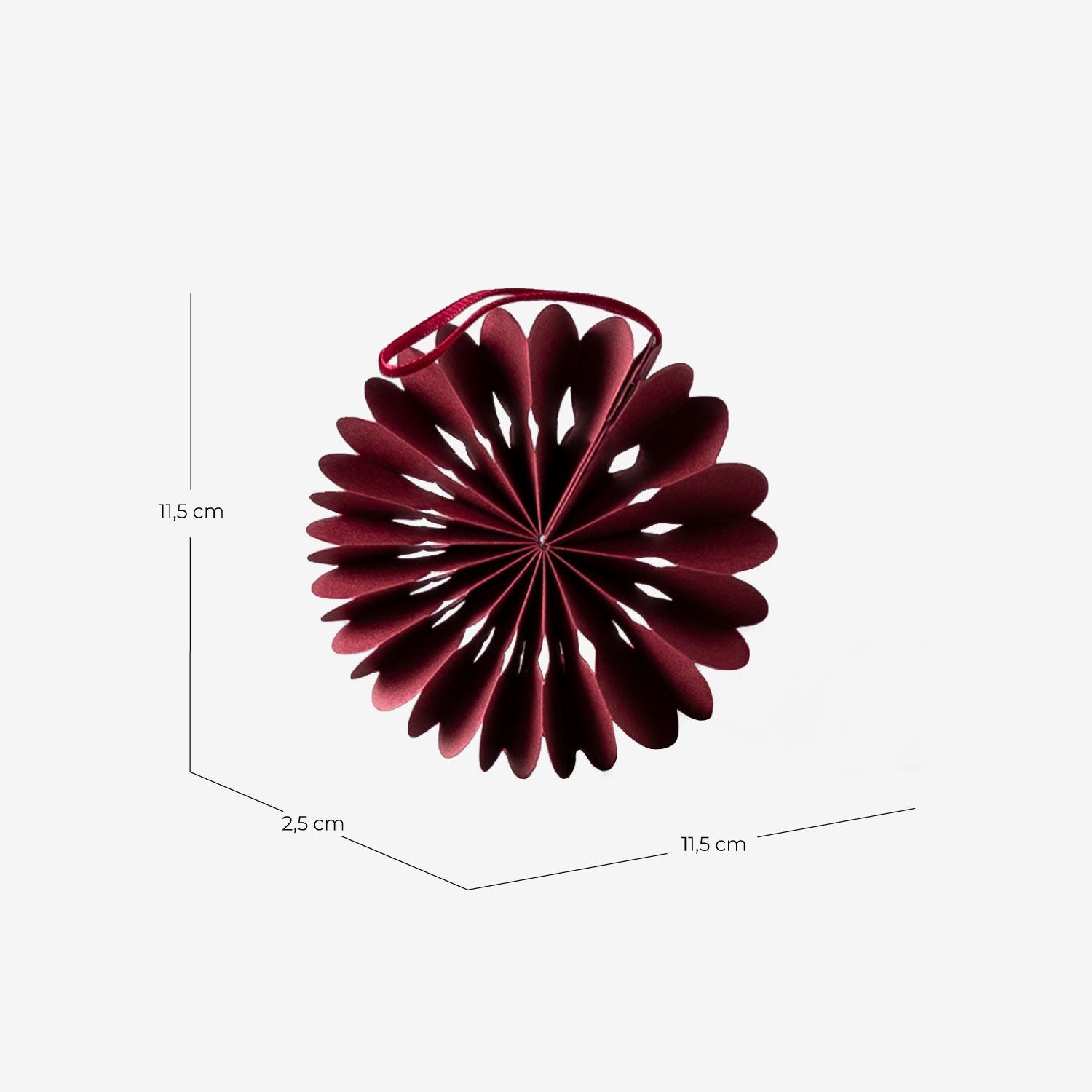 Set of 6 Decorative Craft Offset Wreaths Koda, measurements