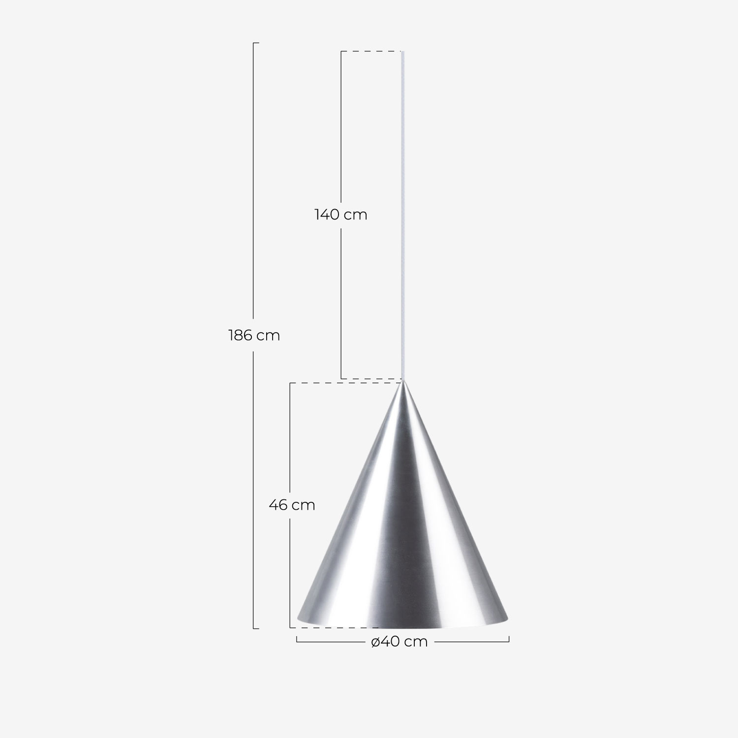 Metal Ceiling Lamp (Ø40 cm) Eirlys, measurements