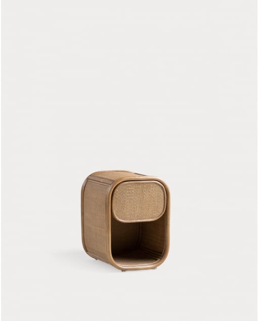 Natural Rattan Bedside Table with Drawer (41x41 cm) Maisie