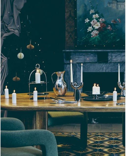 Osiura Galvanized Dolomite Candle Holder