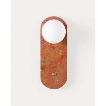 Orbes Travertine Marble Wall Sconce Red Tinto Travertine Marble - The Masie
