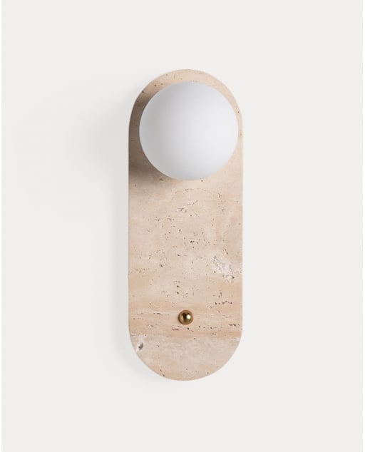 Orbes Travertine Marble Wall Sconce