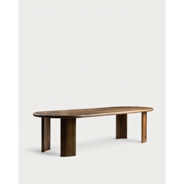 Oval Mango Wood Dining Table (300x110 cm) Leno Mango Wood - The Masie