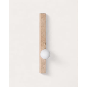 Niuras Travertine Marble Wall Sconce Beige Seashell Travertine Marble - The Masie