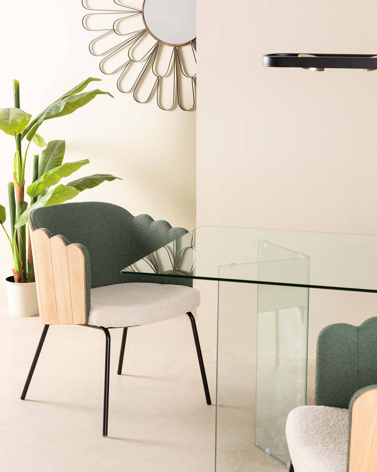 Rectangular Dining Table in Tempered Glass (180x90 cm) Kamil, gallery image 3