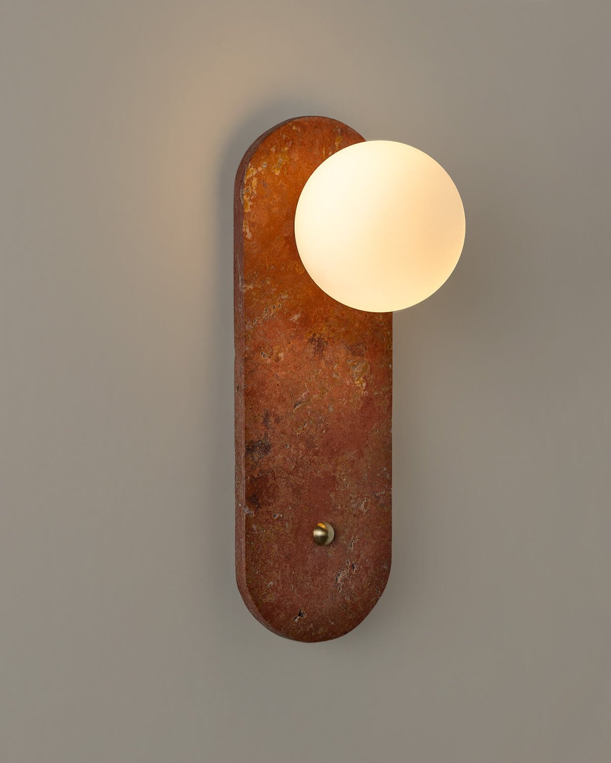 Orbes Travertine Marble Wall Sconce, gallery image 2