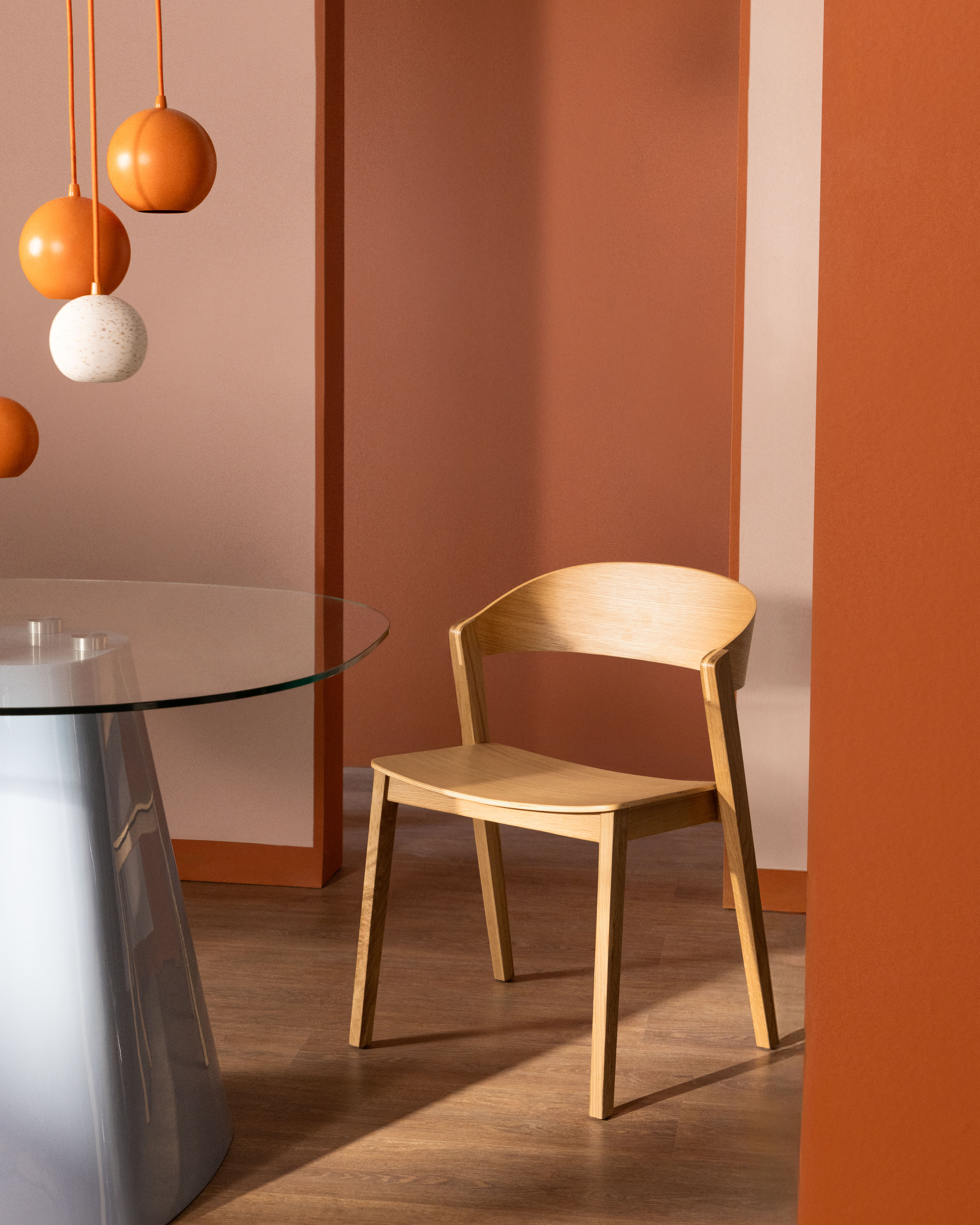 Pack of 4 Laly Oak Wooden Dining Chairs, gallery image 2