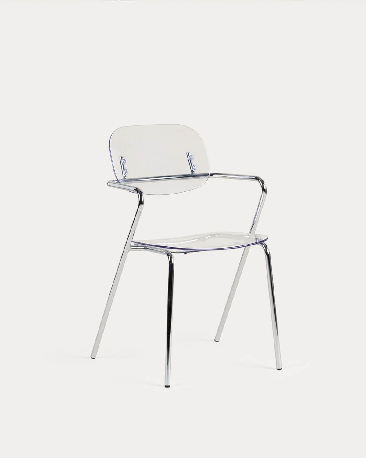 Pack of 2 Dining Chairs with Polyethylene and Metal Armrests Pinha, gallery image 1