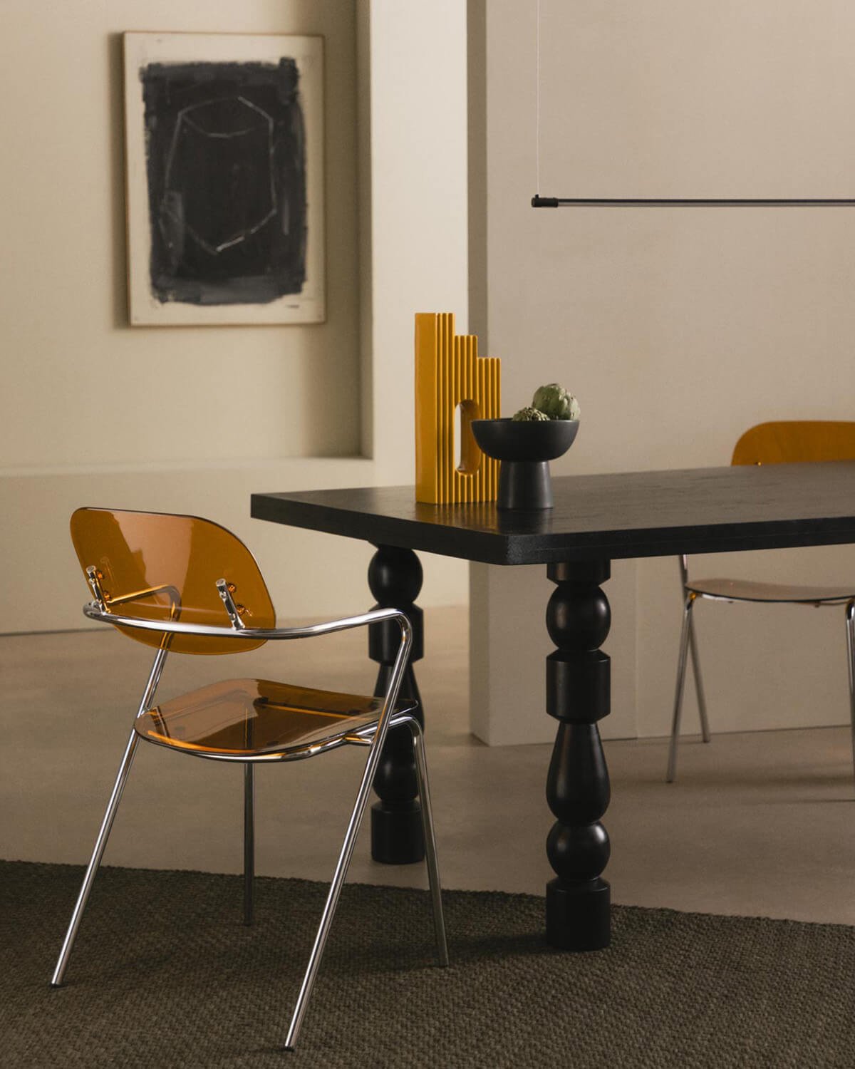 Pack 4 Dining Chairs with Polyethylene and Metal Armrests Pinha, gallery image 2