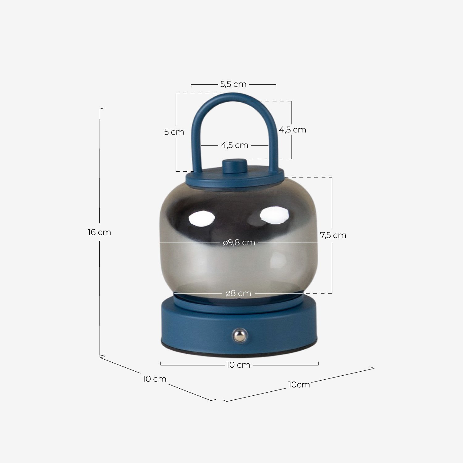 Wireless LED Outdoor Table Lamp Gabriela, measurements