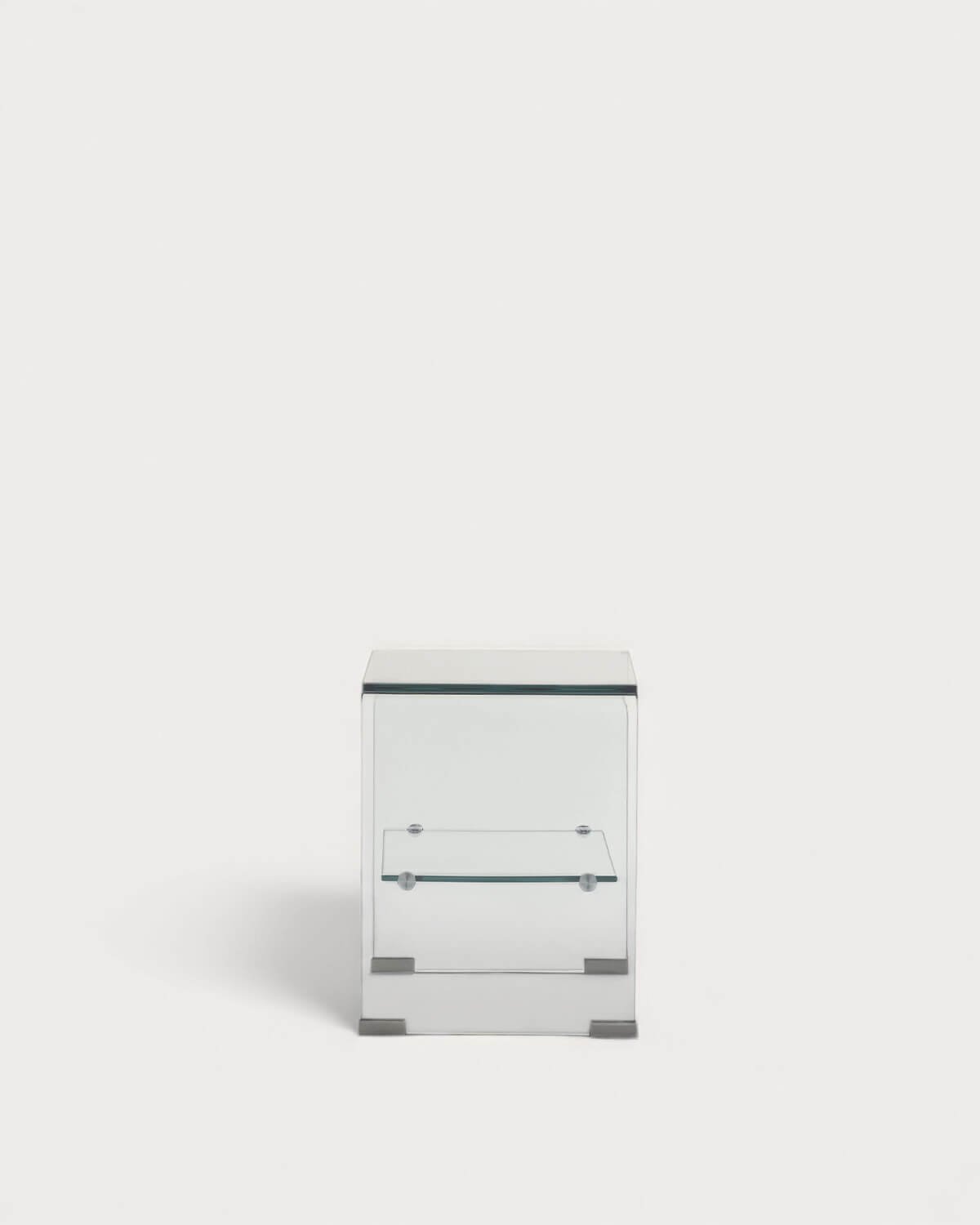 Rectangular Tempered Glass Nightstand (47x36 cm) Endil, gallery image 4