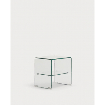 Pack of 2 Rectangular Tempered Glass Nightstands (47x36 cm) Endil Clear glass - The Masie