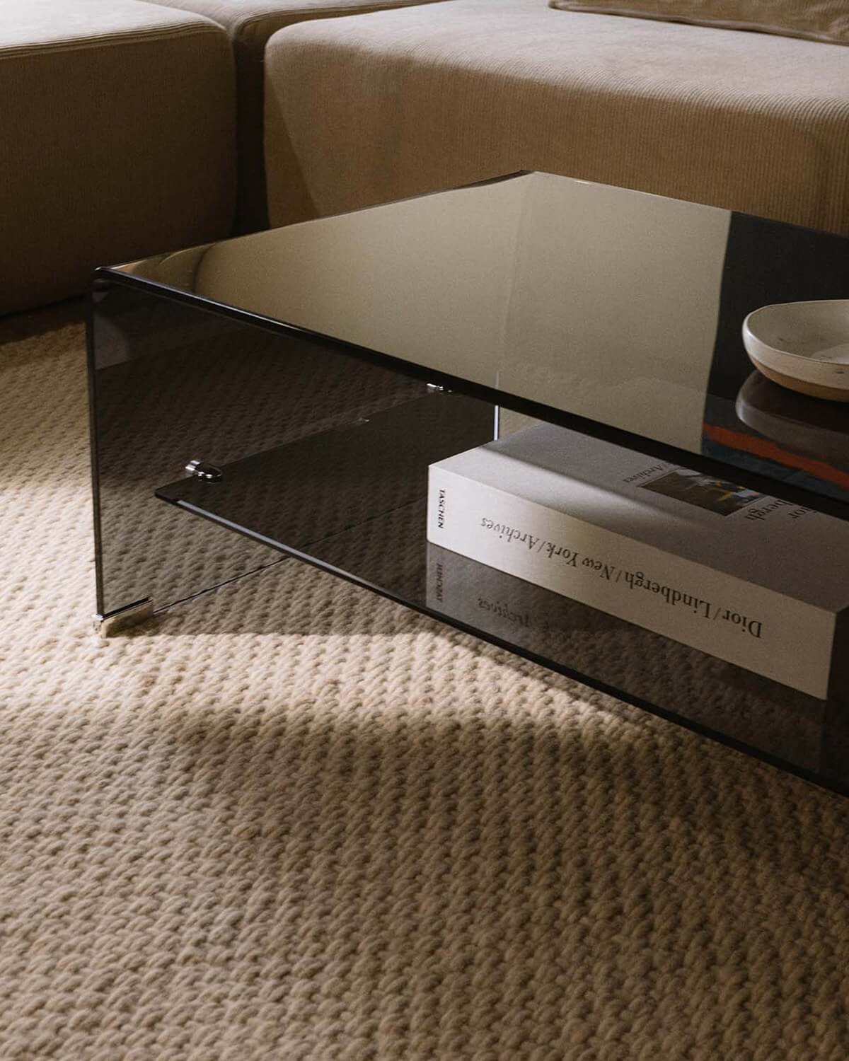 Rectangular Tempered Glass Coffee Table (110,5 x 55,5 cm) Endil, gallery image 3