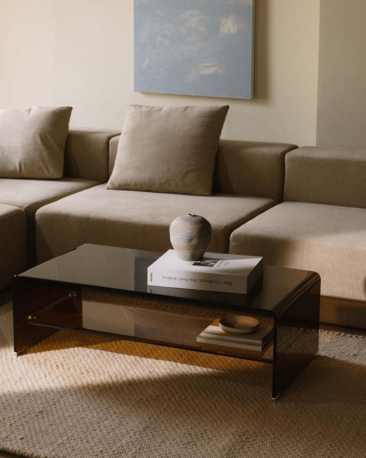 Rectangular Tempered Glass Coffee Table (110,5 x 55,5 cm) Endil, gallery image 2