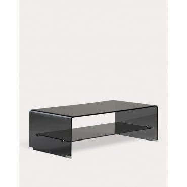 Rectangular Tempered Glass Coffee Table (110,5 x 55,5 cm) Endil Black glass - The Masie