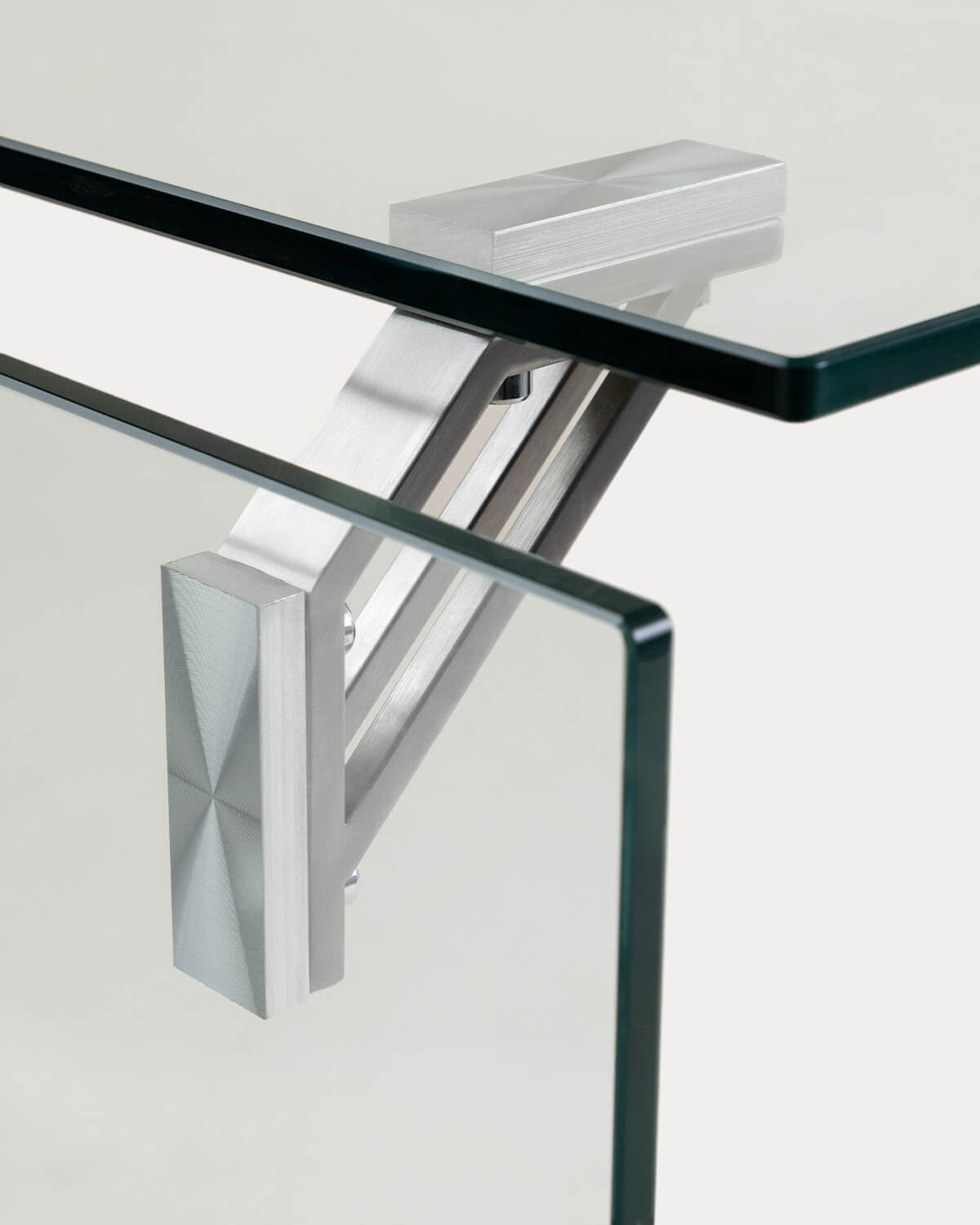 Tempered Glass and Stainless Steel Desk (134x70 cm) Arey, gallery image 5