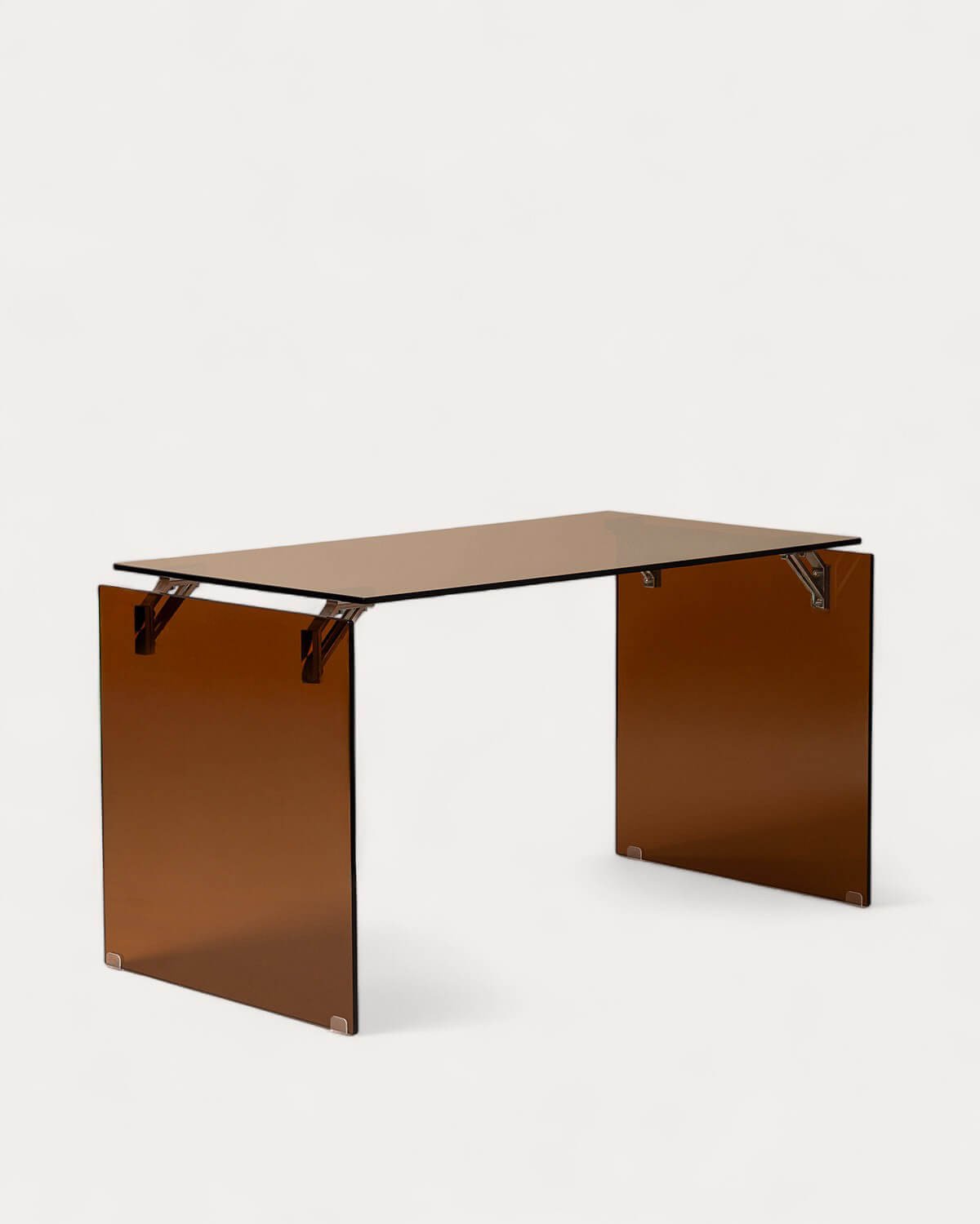 Tempered Glass and Stainless Steel Desk (134x70 cm) Arey, gallery image 1