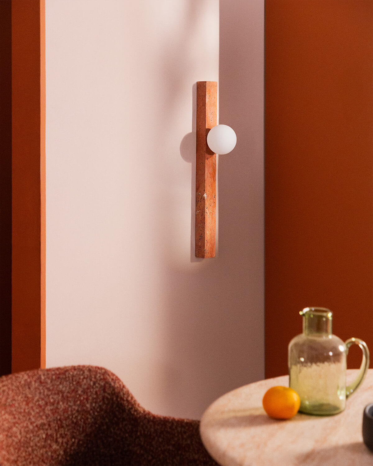 Niuras Travertine Marble Wall Sconce, gallery image 2