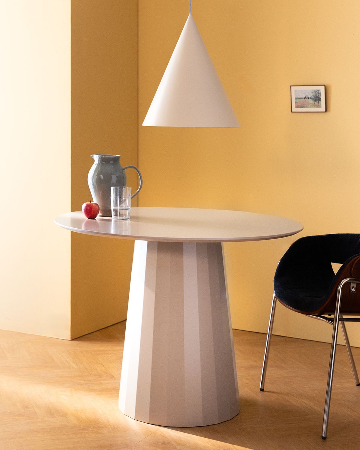 Round Wooden and Metal Dining Table (Ø100 / Ø120 cm) Irem, gallery image 2