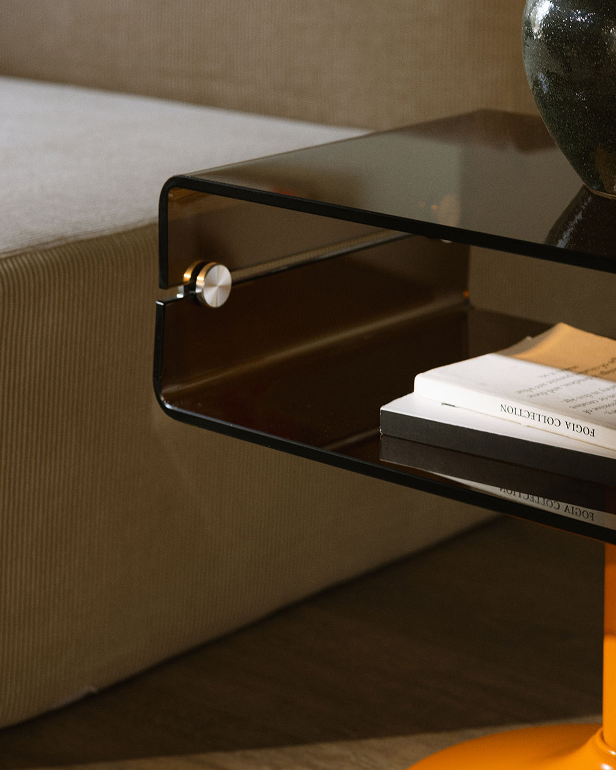 Rectangular Glass and Metal Side Table (61x38 cm) Hedy, gallery image 6