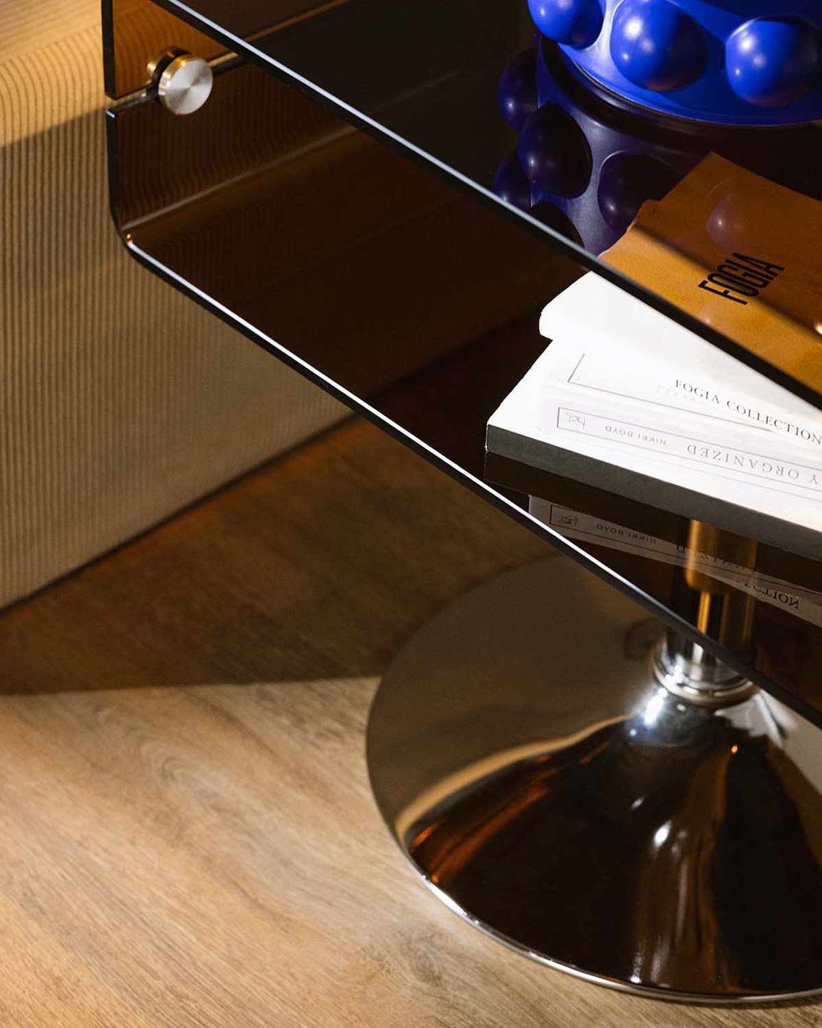 Rectangular Glass and Metal Side Table (61x38 cm) Hedy, gallery image 3