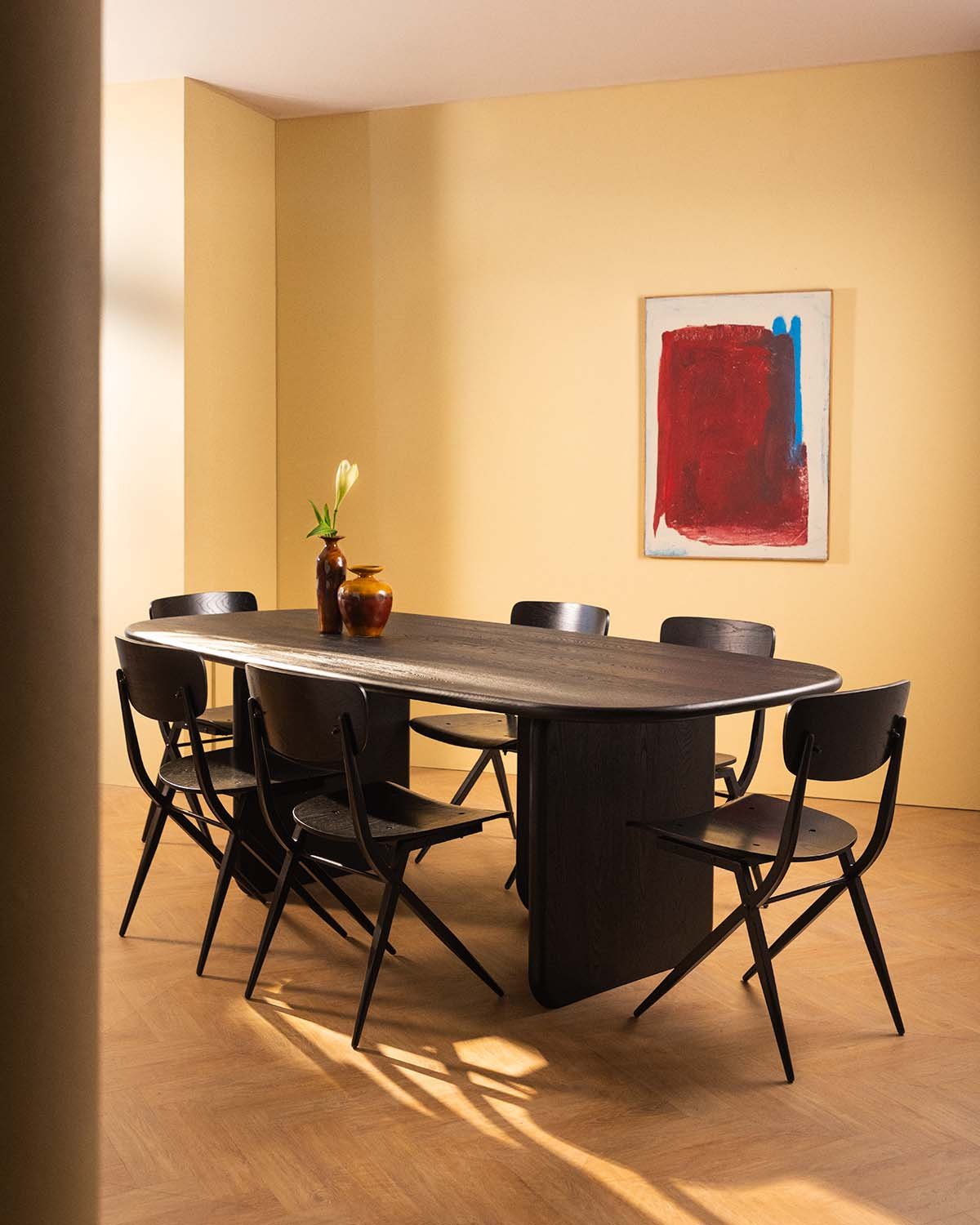 Kuroen Rectangular Dining Table Set (220x110 cm) and 6 Ticher Wooden Dining Chairs, gallery image 2