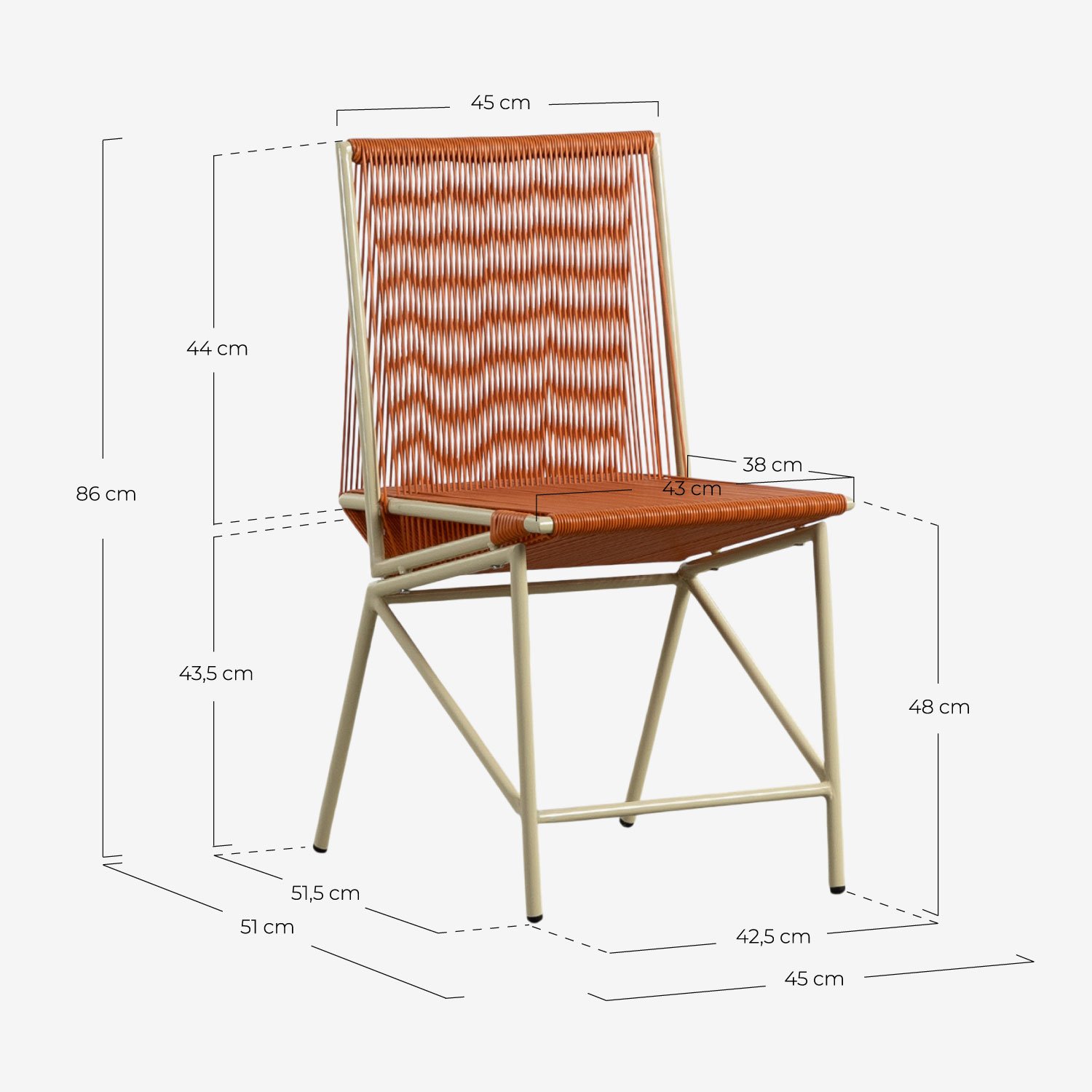 Rectangular Dining Table Set with Ceramic (181x93 cm) Sapphire and 6 Rattan and Metal Chairs Amur, measurements
