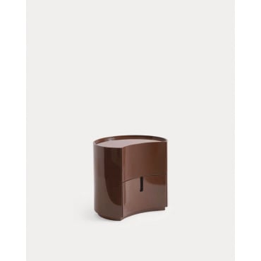 Wooden Nightstand with 2 Drawers (50x42 cm) Karyna Chocolate Brown - The Masie