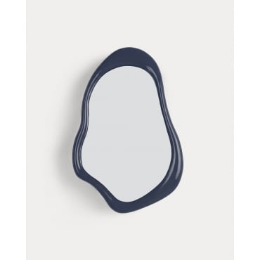 Wooden and Resin Wall Mirror (90x60 cm) Lilos Blue Storm - The Masie