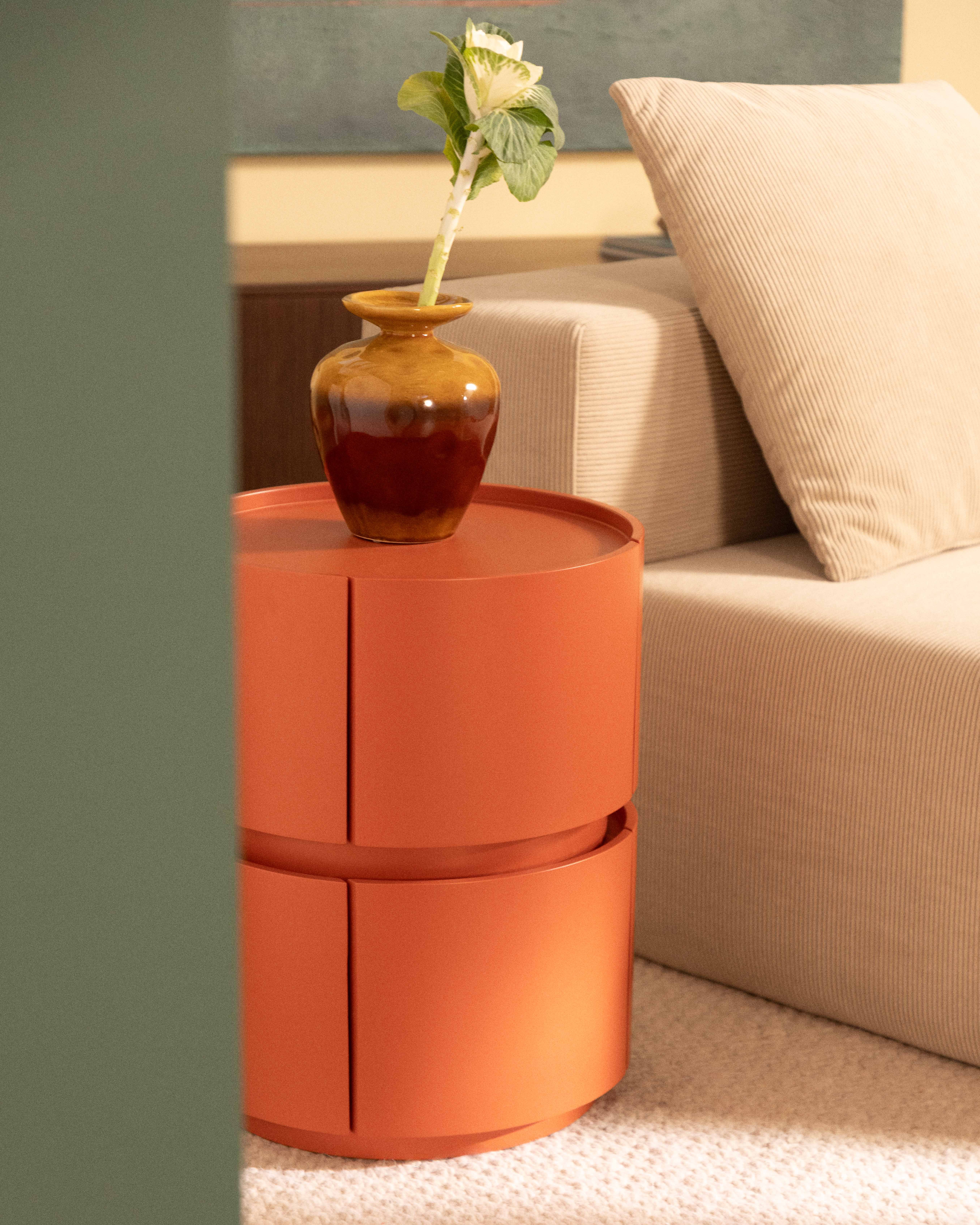 Round Side Table with 2 Wooden Drawers (Ø40 cm) Maele, gallery image 3