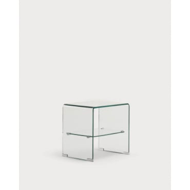 Rectangular Tempered Glass Side Table (47x36 cm) Endil Clear glass - The Masie