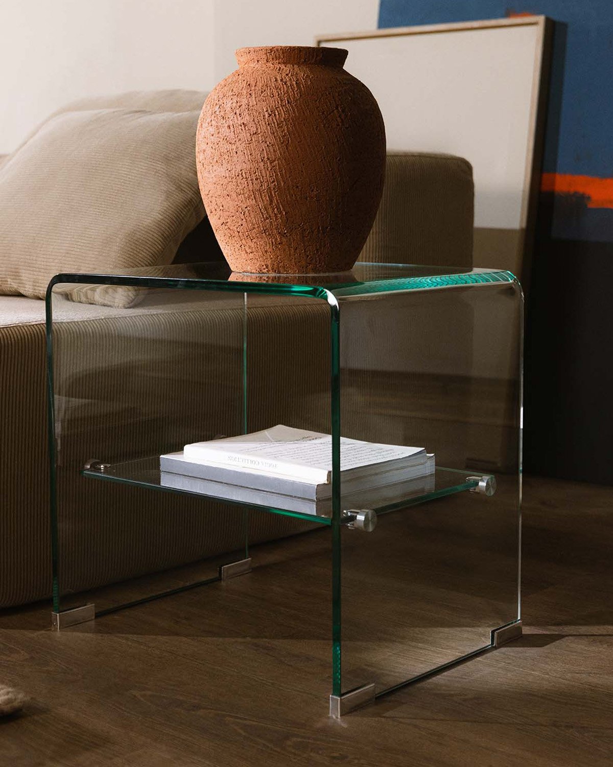 Rectangular Tempered Glass Side Table (47x36 cm) Endil, gallery image 3