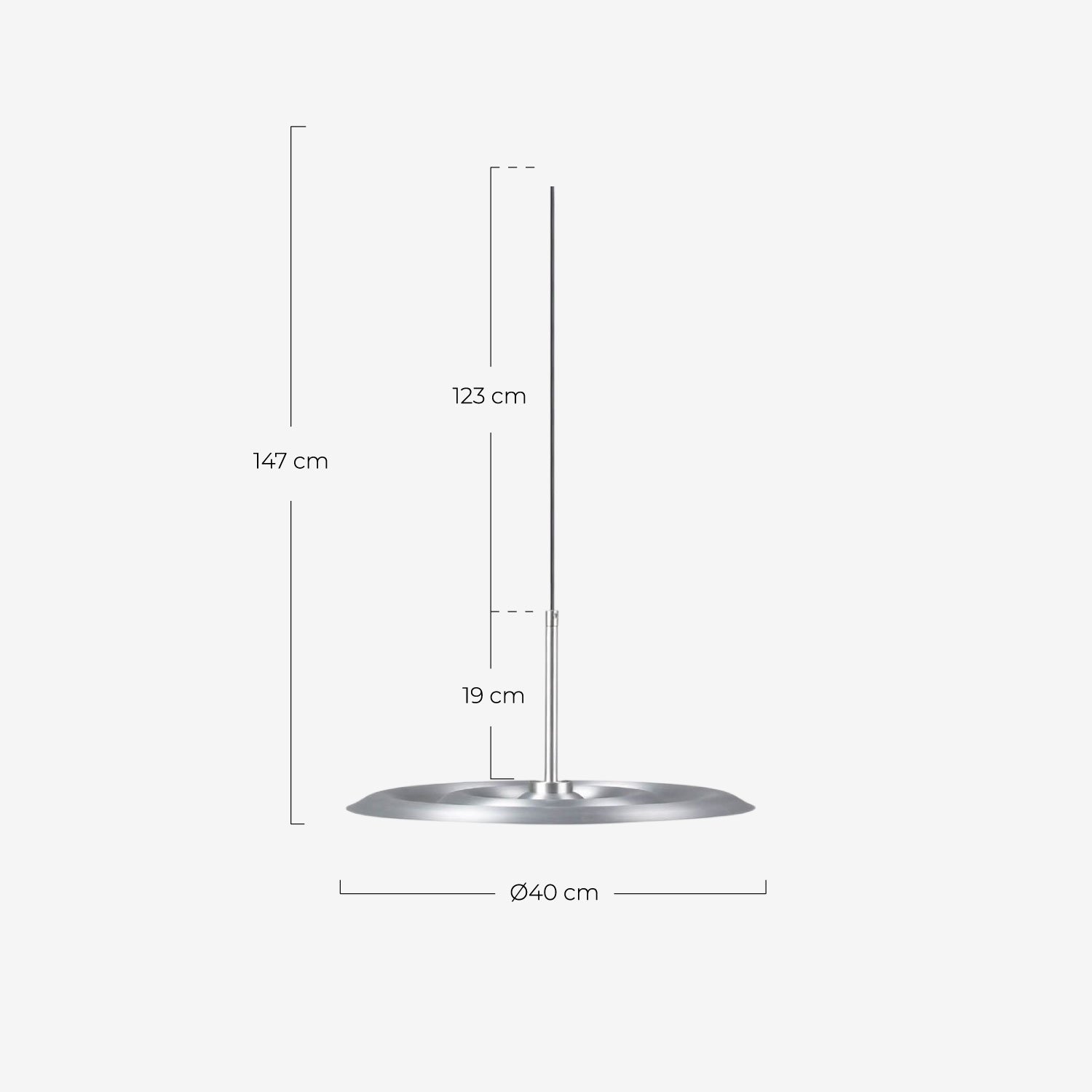 Metal LED Ceiling Lamp (Ø40 cm) Aulis , measurements