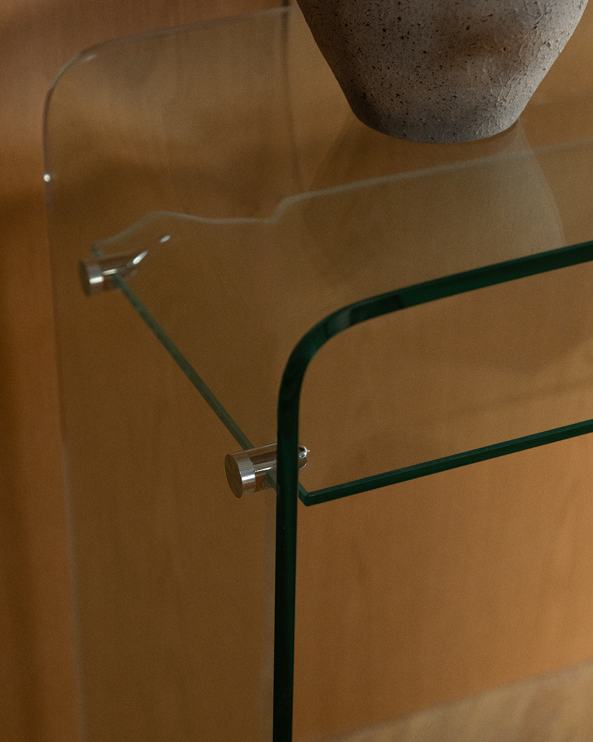 Rectangular hallway console table 110x36 cm in tempered glass Endil, gallery image 6