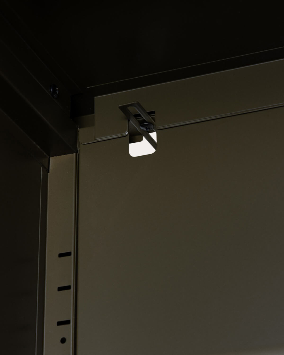 Display Cabinet 1 Door and 4 Drawers in Laminated Steel and Glass Andrius, gallery image 8