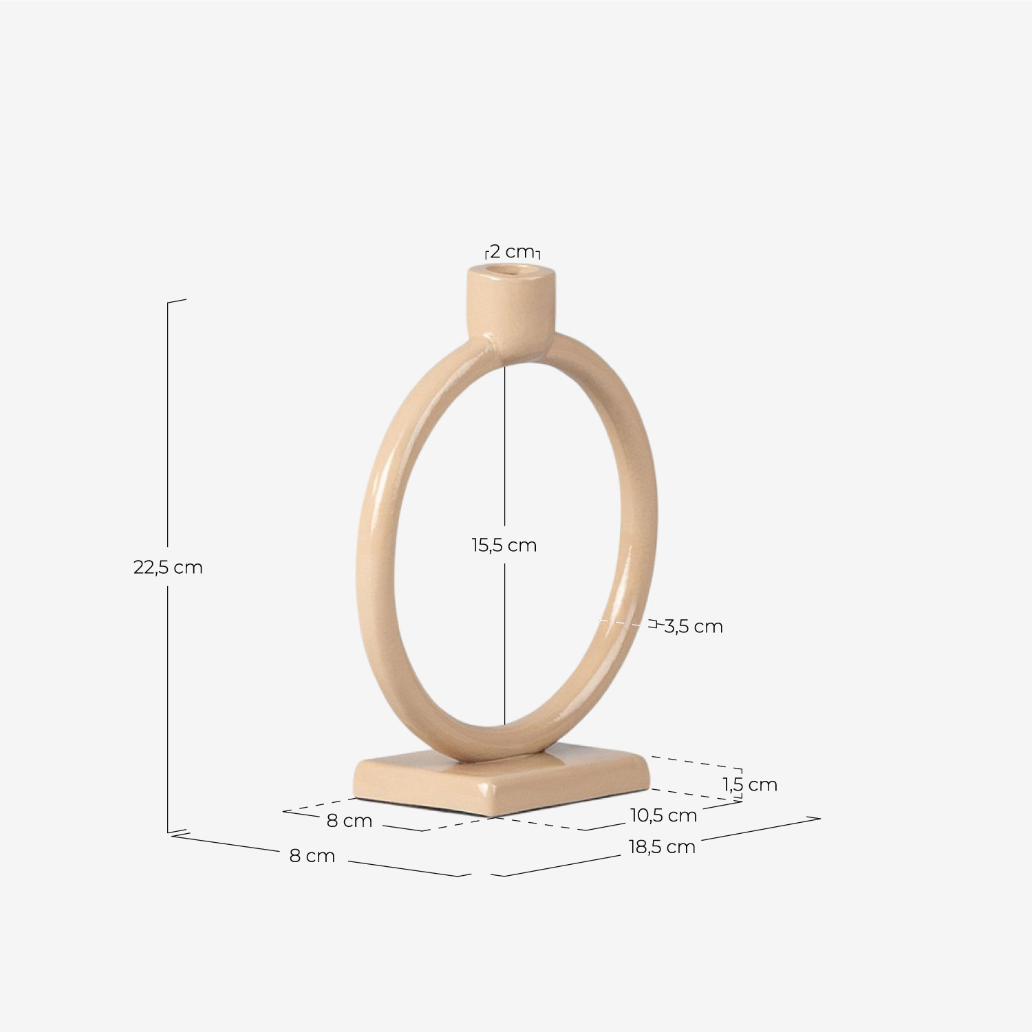 Centelia Round Metal Candle Holder, measurements